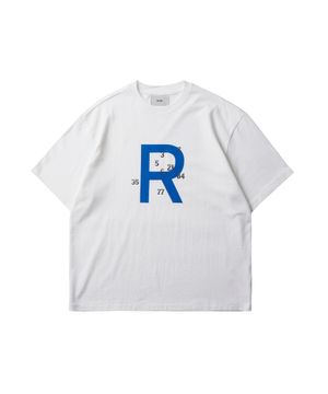 블루 R 그래픽 반팔 티셔츠