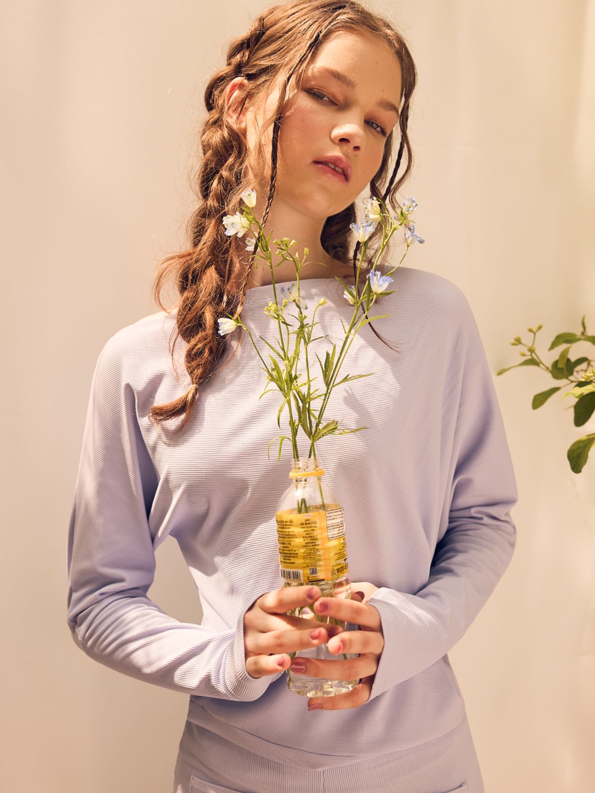 보헤미안블루(BOHEMIANBLUE) 비대칭 오프숄더 립 여성 래쉬가드 Brunnera Blue