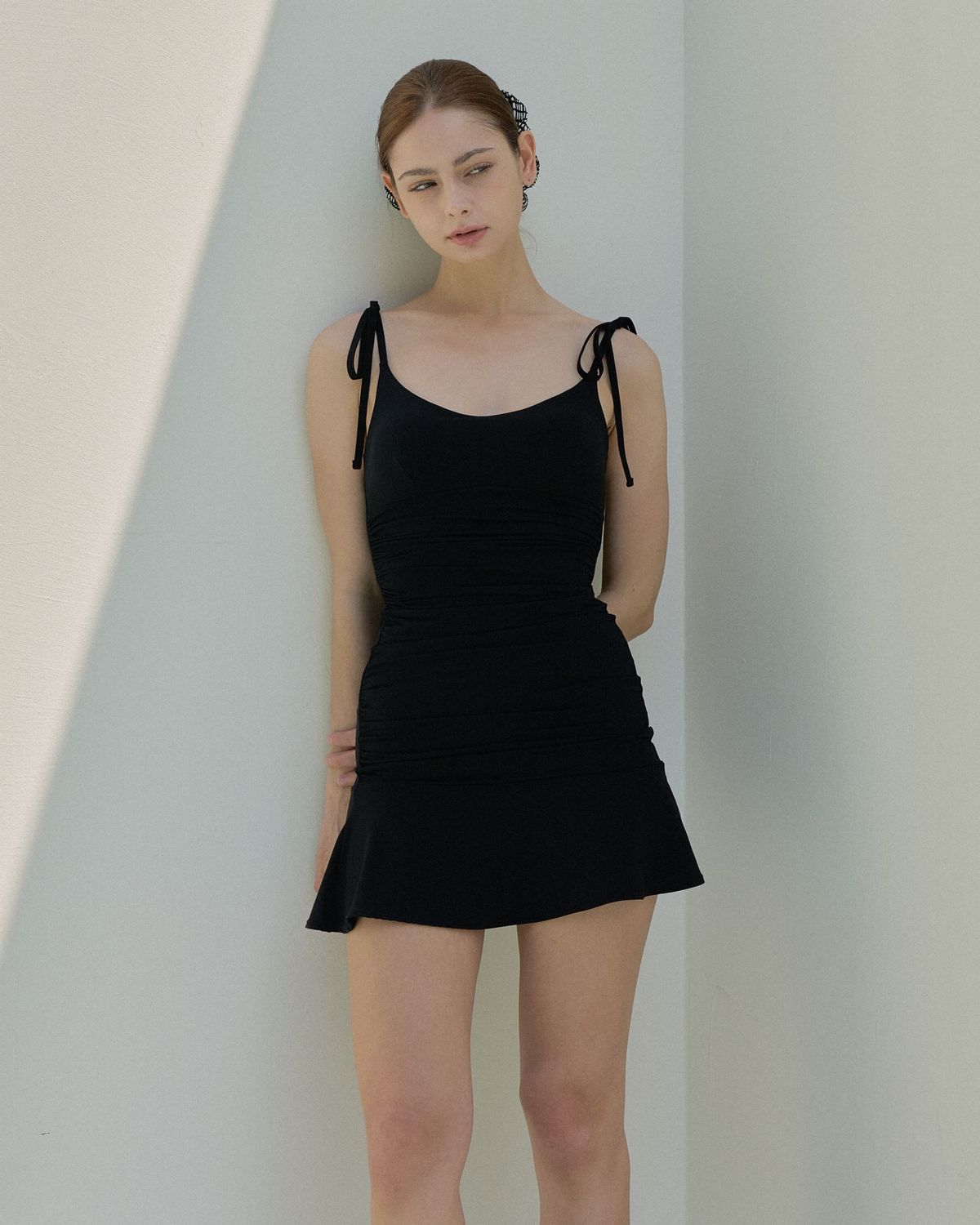 피노블랑코(PINO BLANCO) Black Edge Swimwear + Shirring Skirt