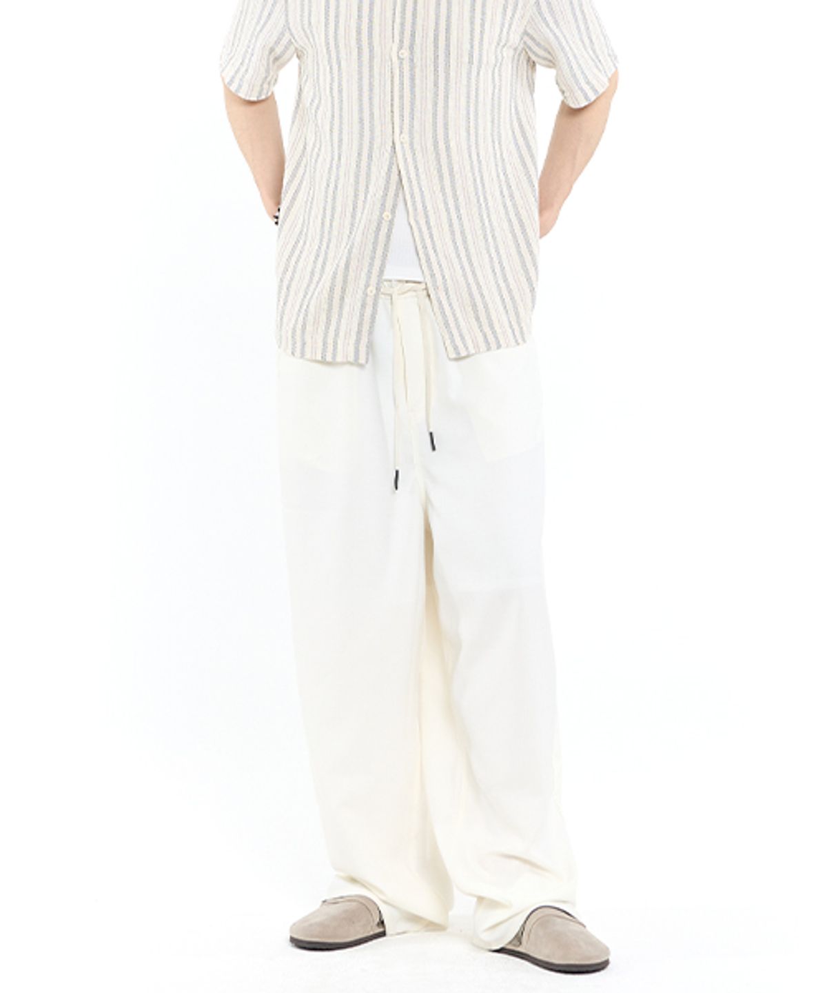 기철(KICHUL) COOL WIND-WIDE PANTS (WHITE)