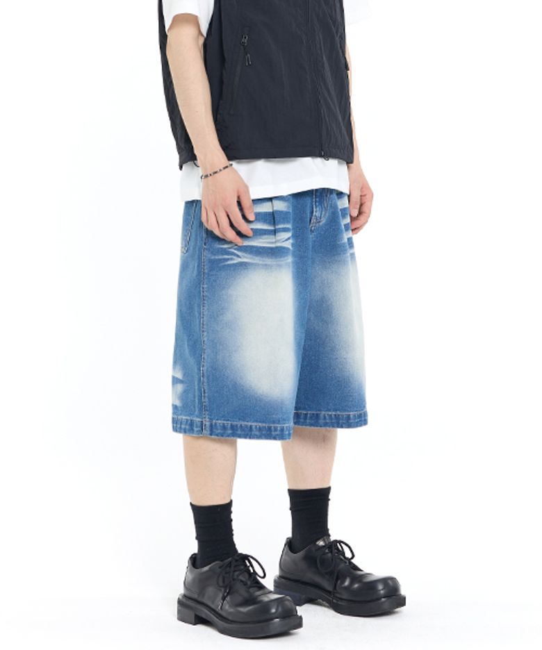 DEEP-SEA BERMUDA DENIM PANTS (BLUE)