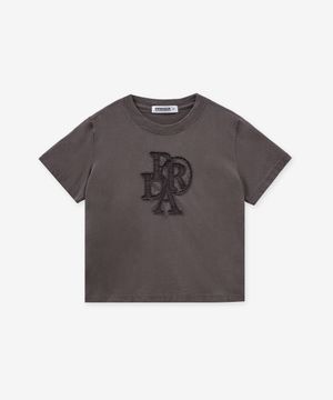 PRDA DENIM PATCH CREWNECK TEE DARK CHARCOAL
