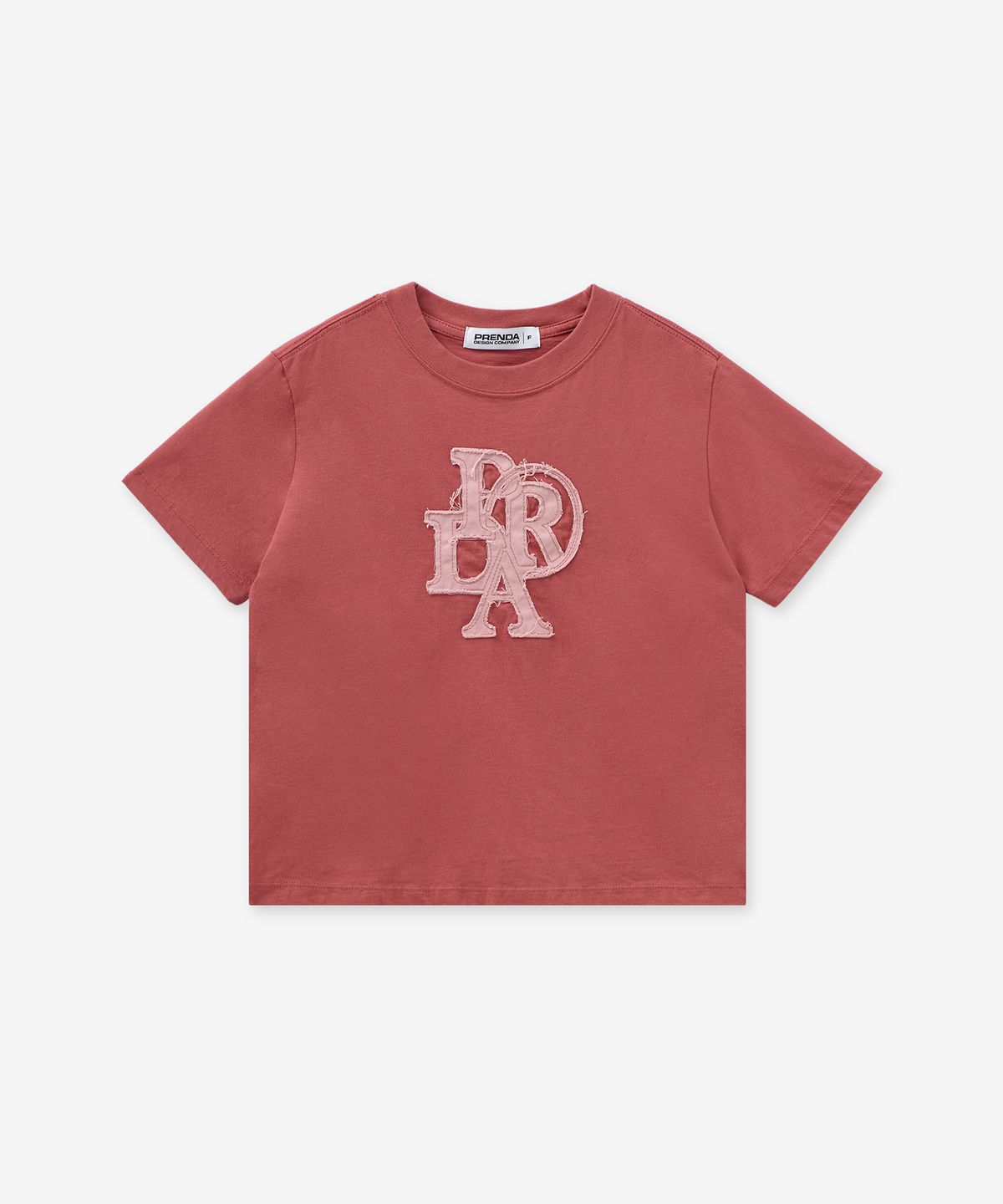 프렌다(PRENDA) PRDA DENIM PATCH CREWNECK TEE INDIGO PINK