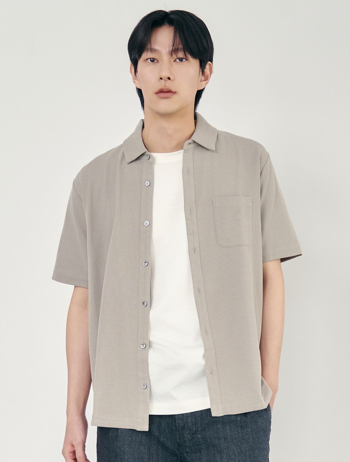 와이잭(YJACK) M_미니와플 루즈핏 져지 셔츠 MJT1886