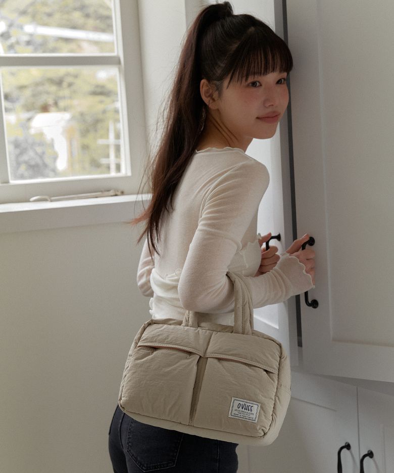 베티 나일론 토트백 Betty Nylon Tote Bag_Sand Beige