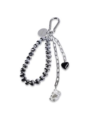 karabiner heart beads keyring