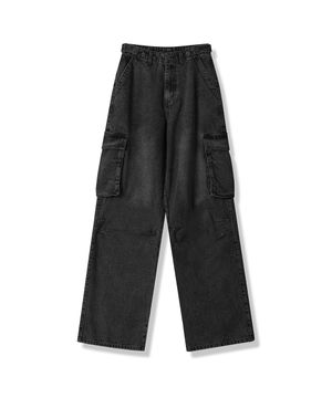 Dart Accent Denim Pants BLACK