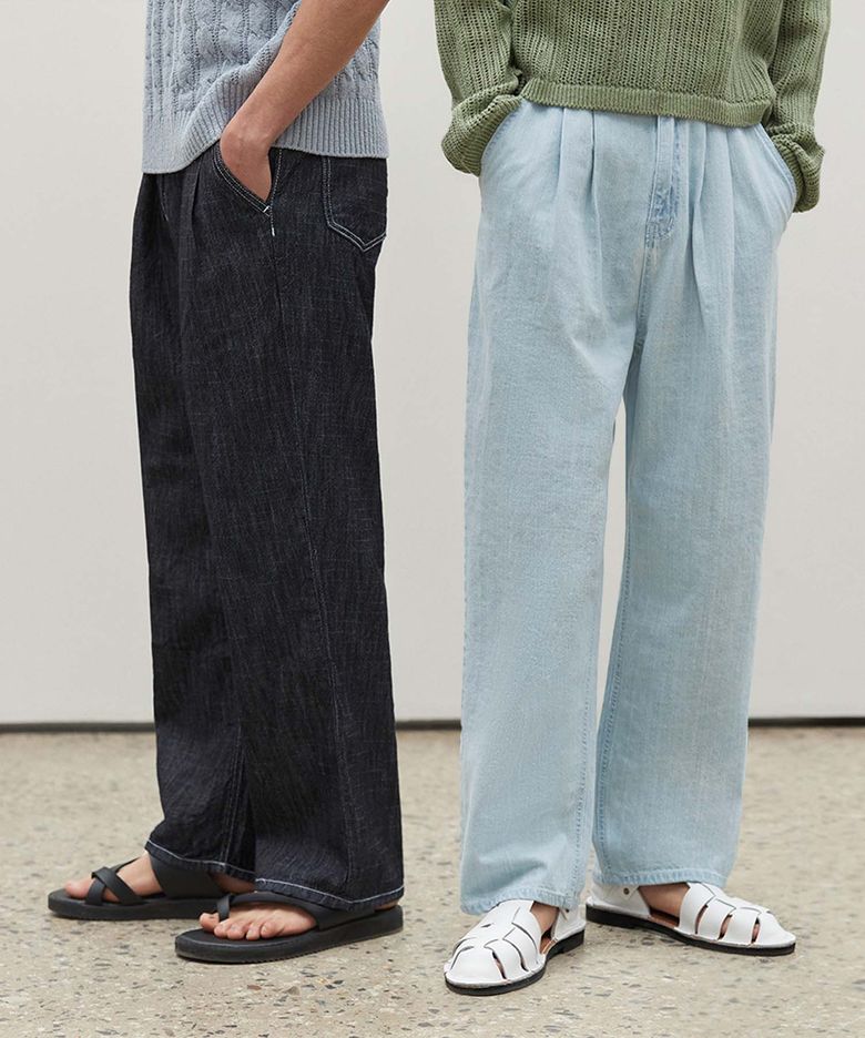 [2PACK][여름원단]2Pleats Wide Jeans DCPT005