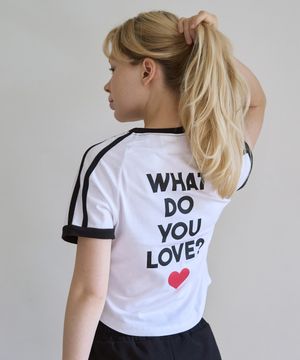 링거 래글런 반팔 티셔츠 (화이트)