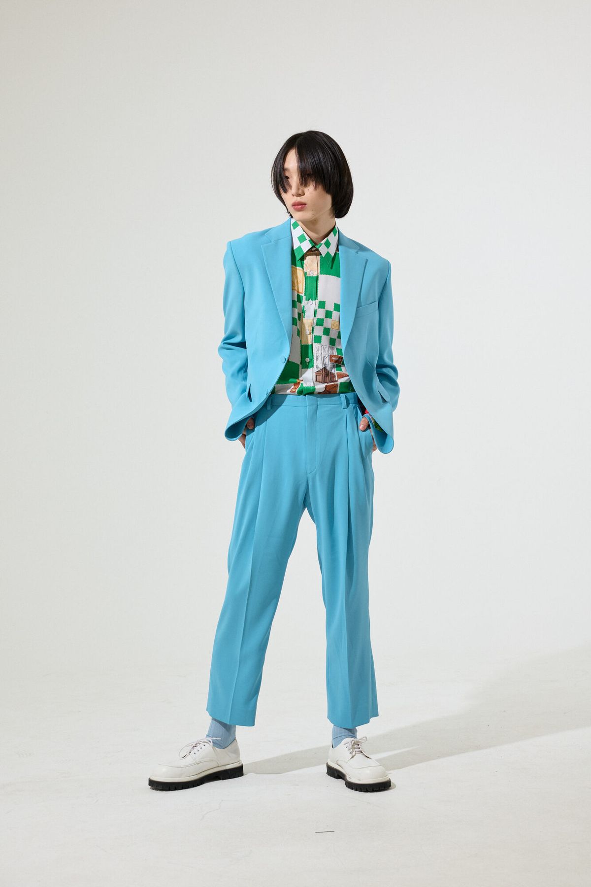 그리디어스(GREEDILOUS) Sky Blue Basic 01 Single Breasted Blazer