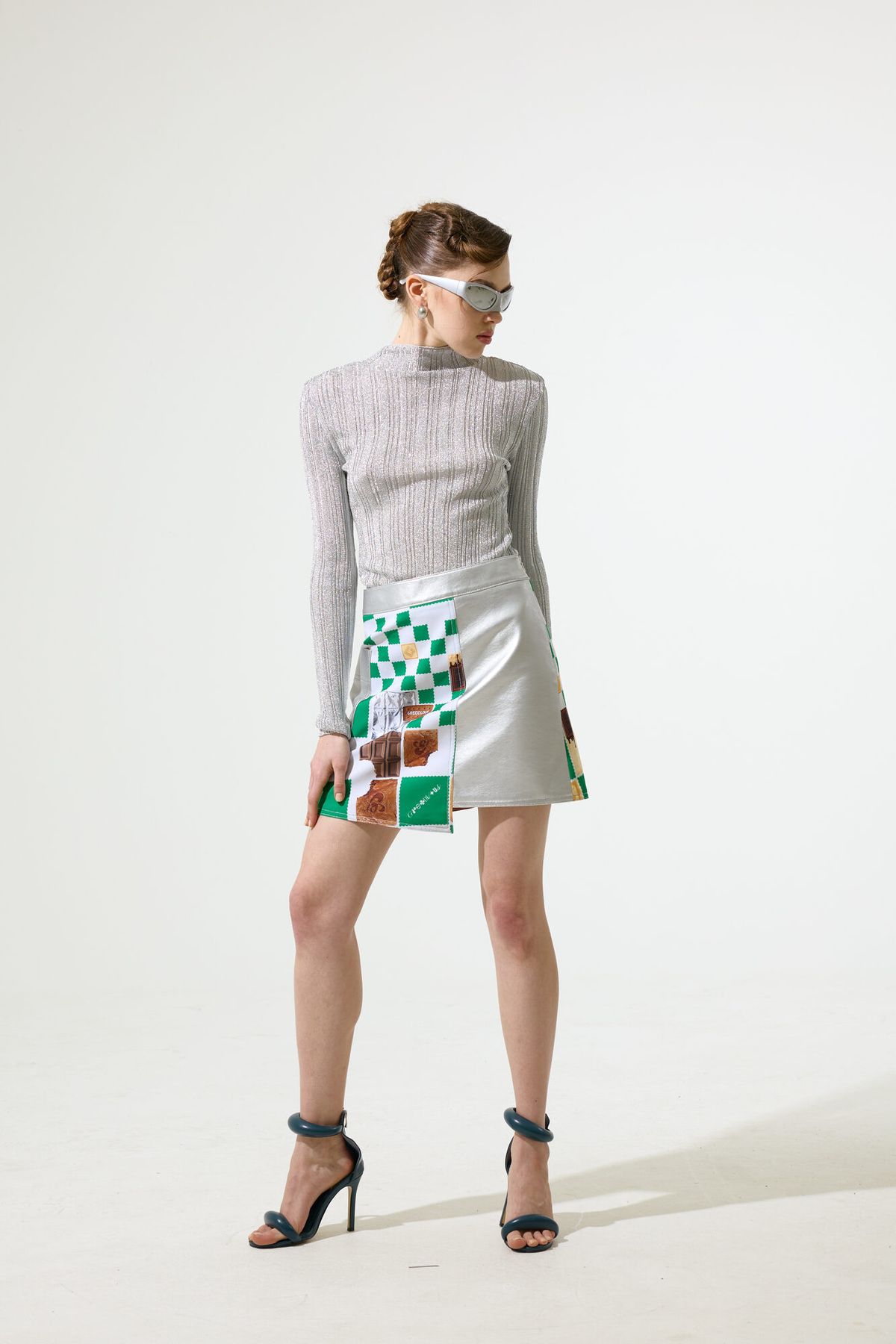 그리디어스(GREEDILOUS) Leather Contrast 01 Mini Skirt