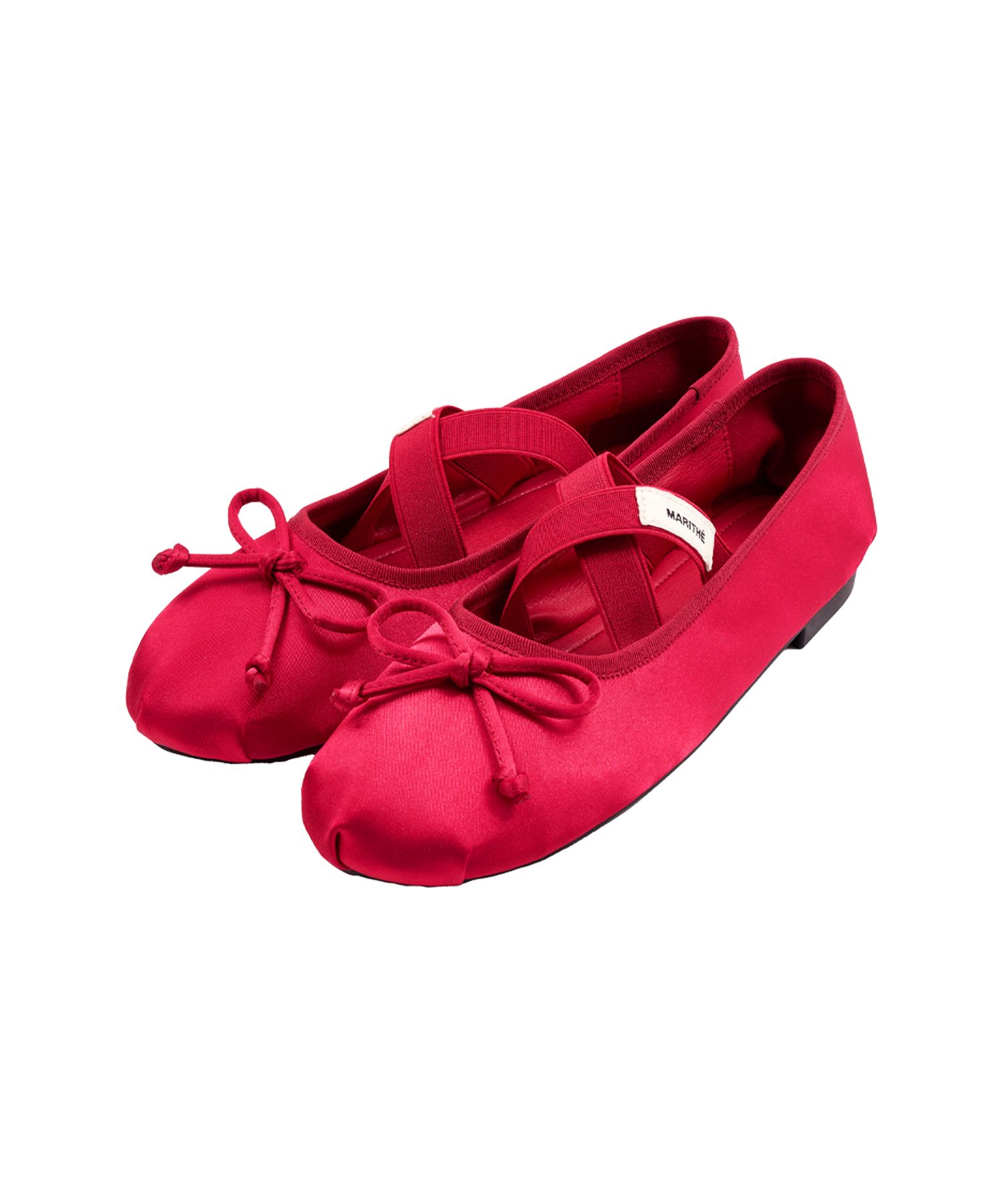 MUSINSA | MARITHÉ W CROSS BANDING RIBBON FLAT SHOES red