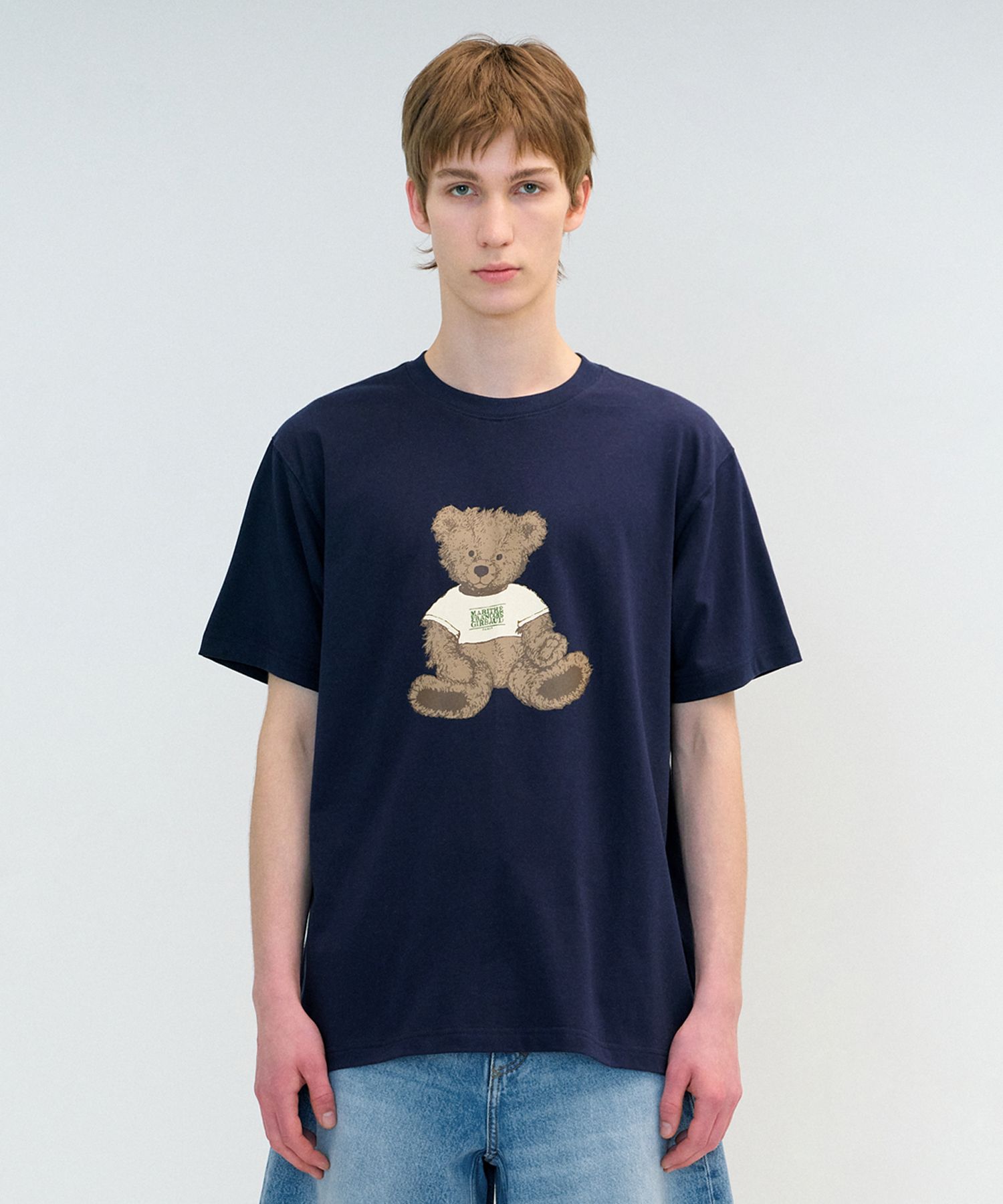 さらに100円引き◆MARITHE◆DOODLE BEAR TEE SURFING DOODLE BEAR TEE light heather gray - MARITHÉ+