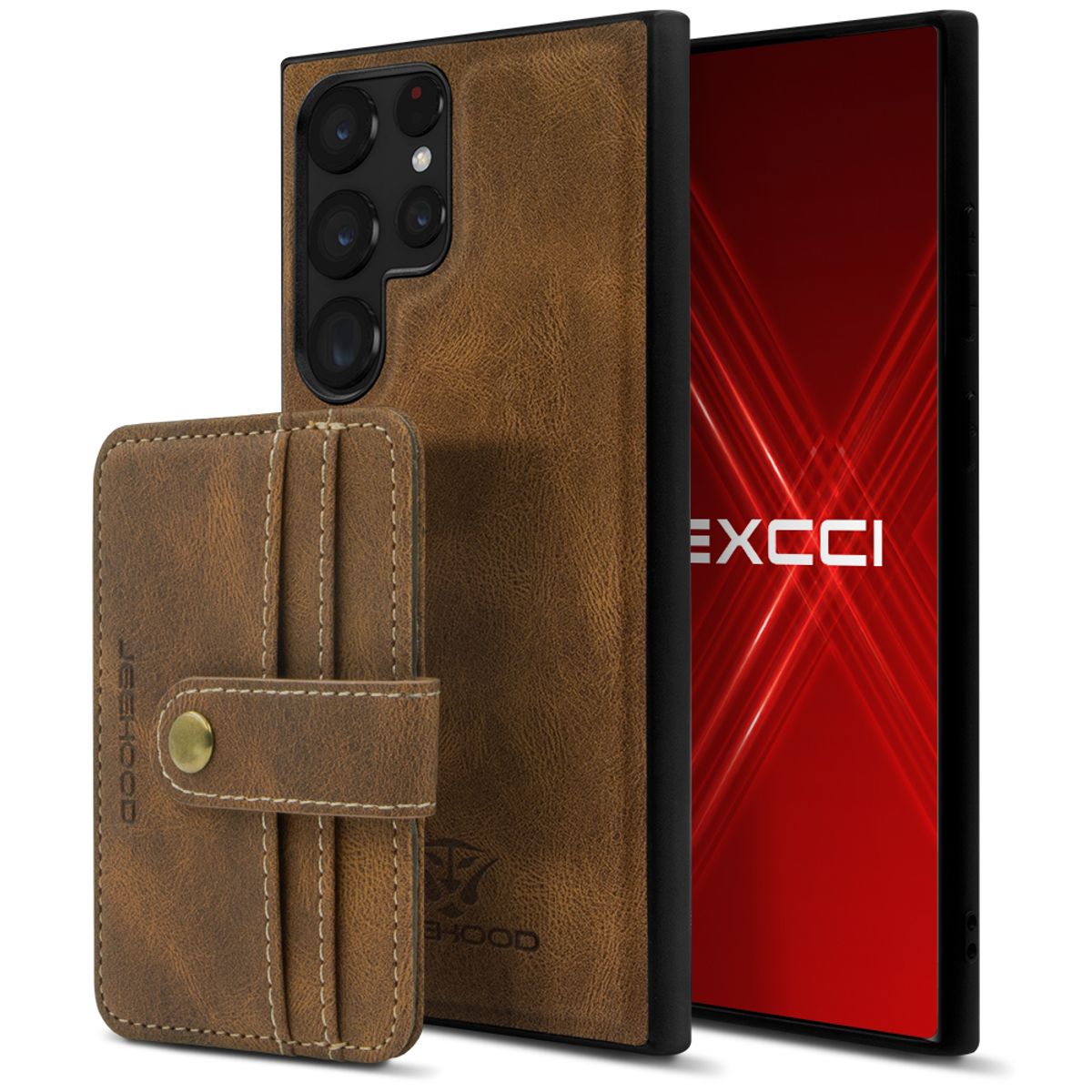 엑씨(EXCCI) 갤럭시 S23 울트라 레그노 탈부착 카드 수납 핸드폰 케이스 플러스