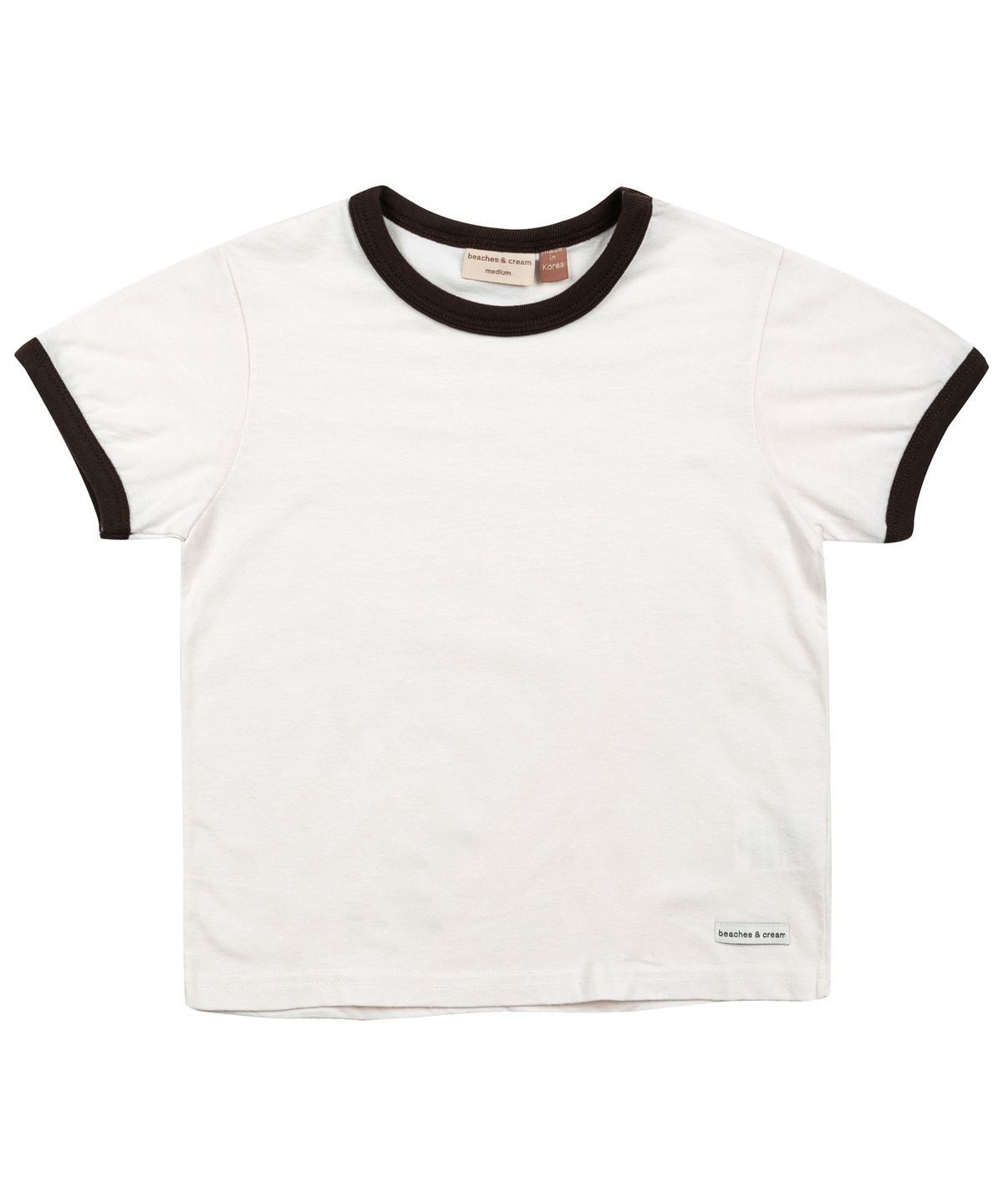 비치스앤 크림 키즈(BEACHESAND CREAM KIDS) 비치스 링거 티셔츠-브라운(Beaches Ringer T-shirt Brown)