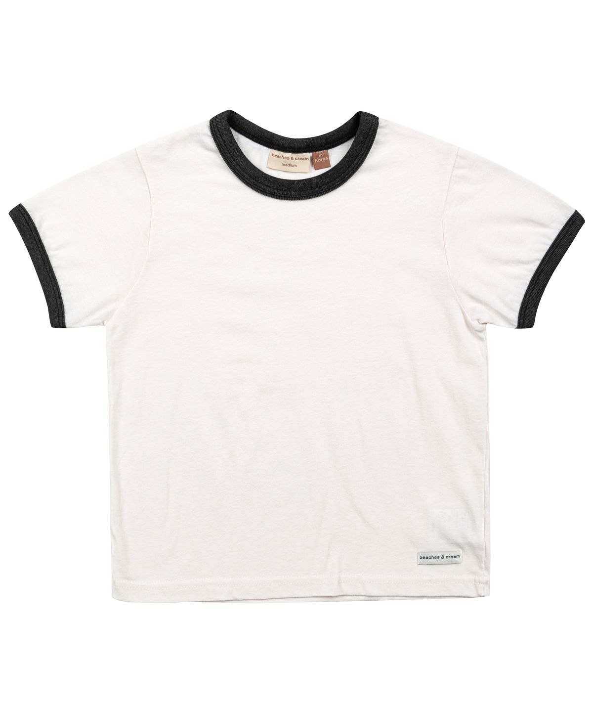 비치스앤 크림 키즈(BEACHESAND CREAM KIDS) 비치스 링거 티셔츠-차콜(Beaches Ringer T-shirt Charcoal)