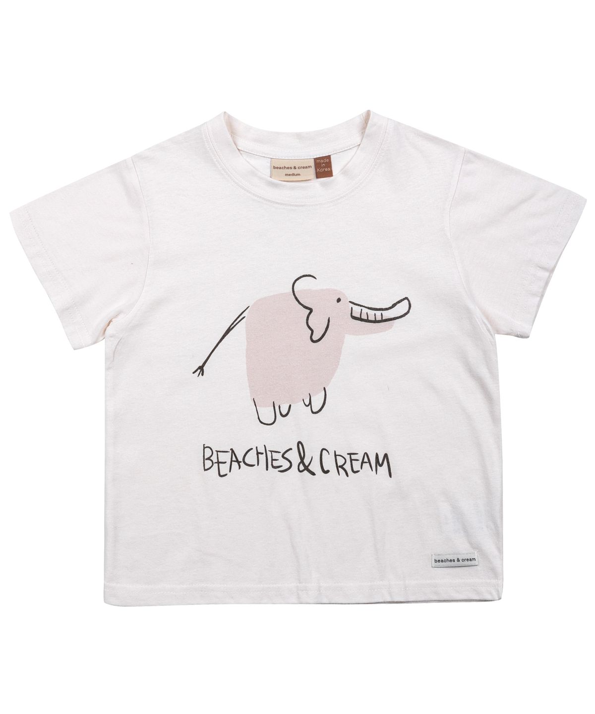 비치스앤 크림 키즈(BEACHESAND CREAM KIDS) 엘리 반팔 티셔츠-화이트(Elly Half-Sleeve T-shirt White)
