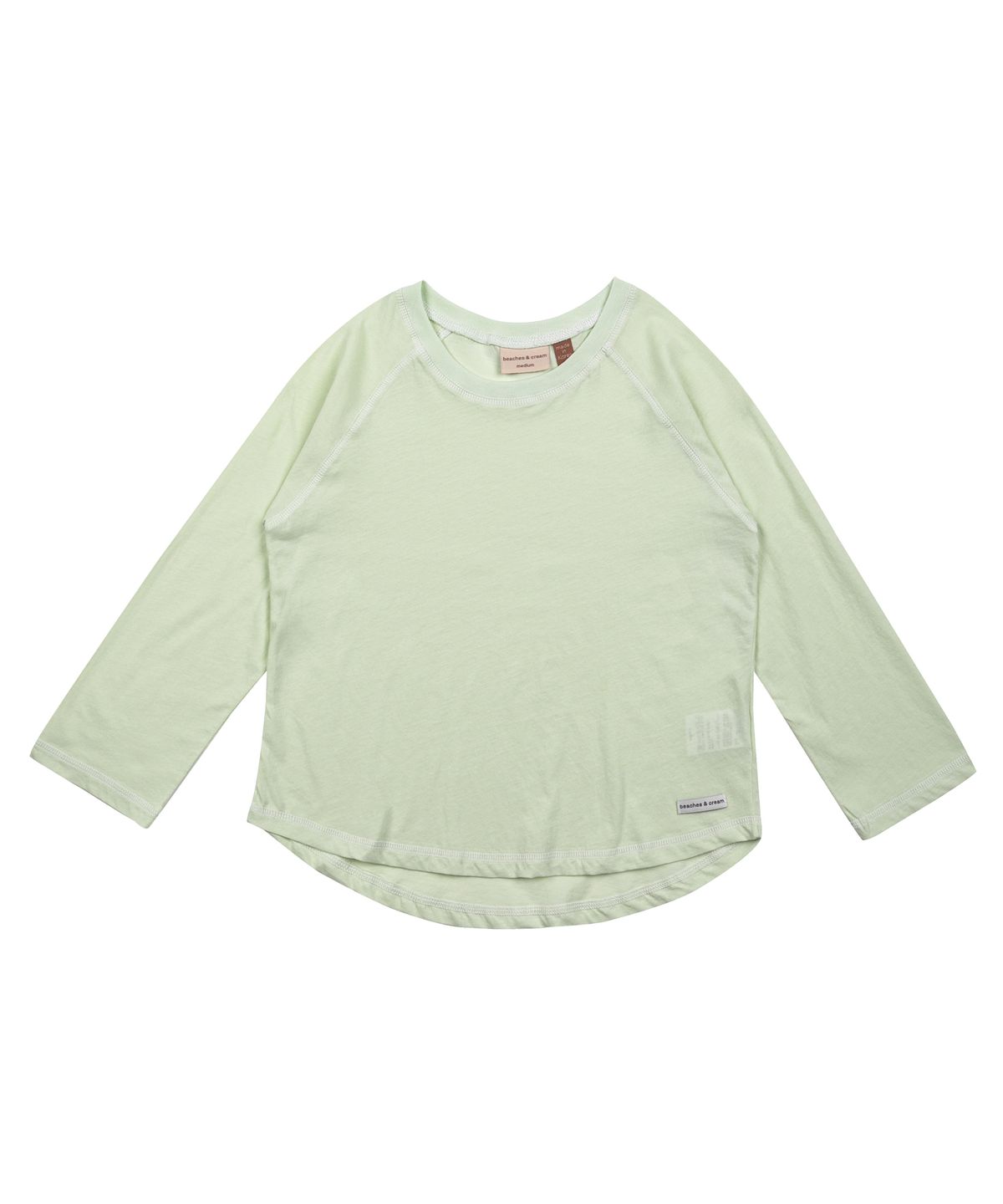 비치스앤 크림 키즈(BEACHESAND CREAM KIDS) 스티치 레글런 긴팔 티셔츠-민트(Stitch Reglan Long Sleeve T-shirt Mint)