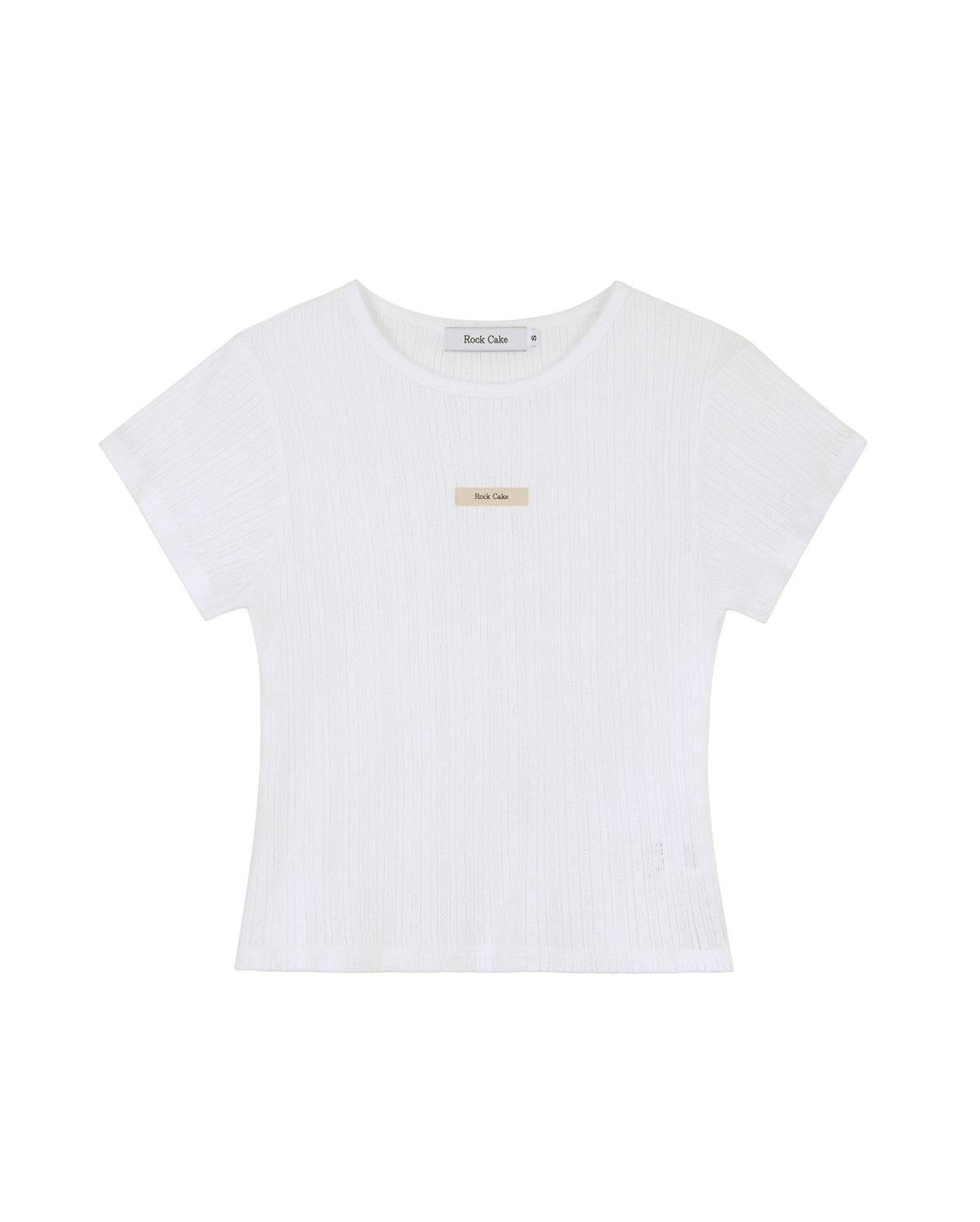 락케이크(ROCKCAKE) Beige Label Punching Top - White