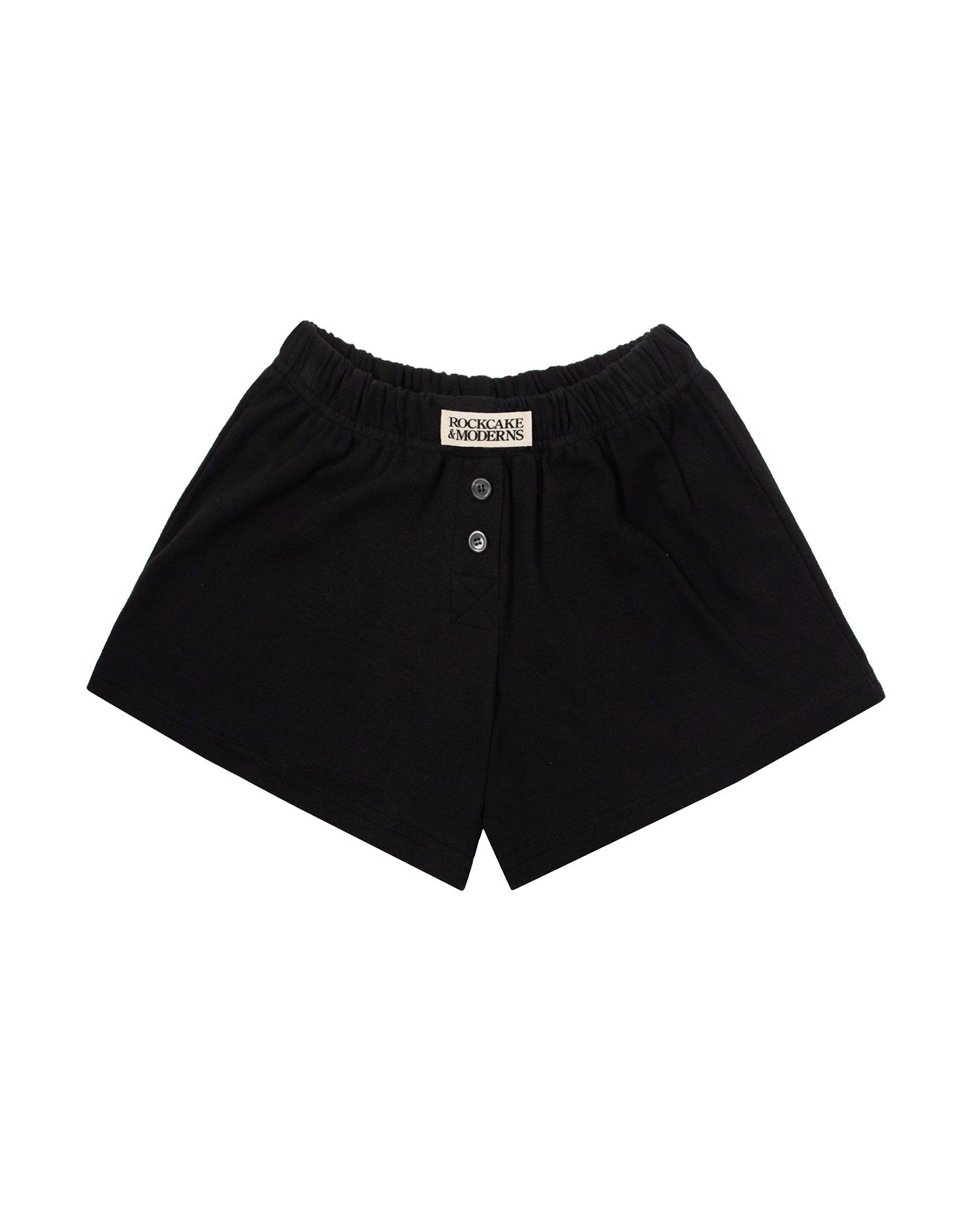 韓国 ミニ パンツ ゴム [ROCKCAKE] BEIGE LABEL BUTTON SHORTS ROCKCAKE☆韓国 人気☆Beige Label Button Shorts 2色 (ROCKCAKE