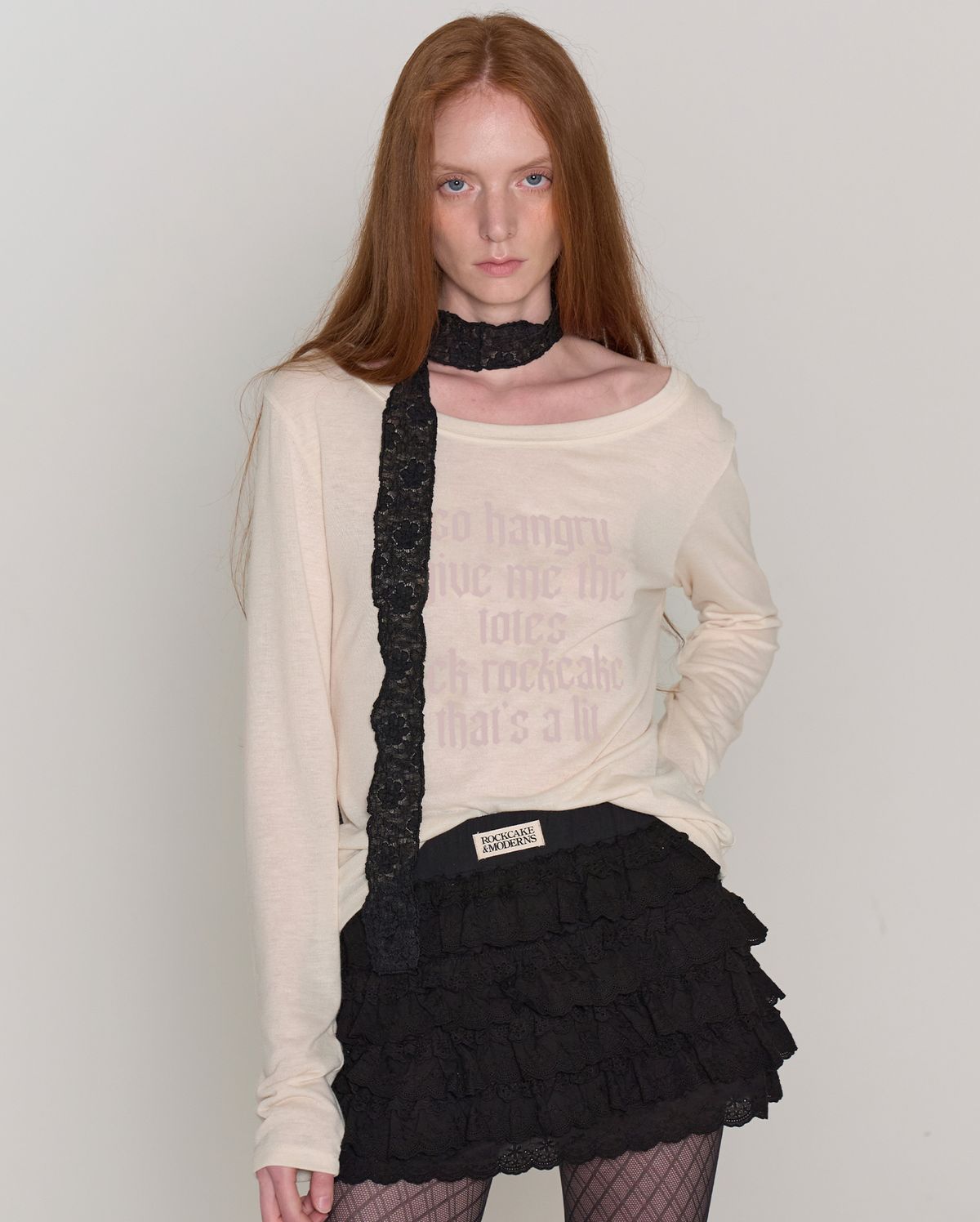 락케이크(ROCKCAKE) Funk Mesh Top - Cream