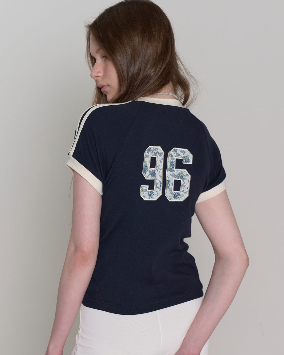 락케이크(ROCKCAKE) Sports 96 Lace Crop Top - Navy