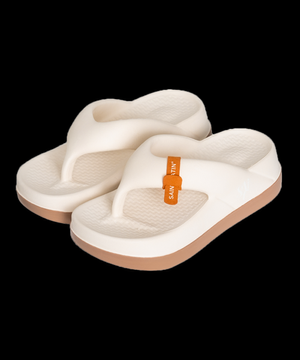 버블 플랫폼 6cm 통굽 배색 쪼리 플립플랍 _베이지브라운