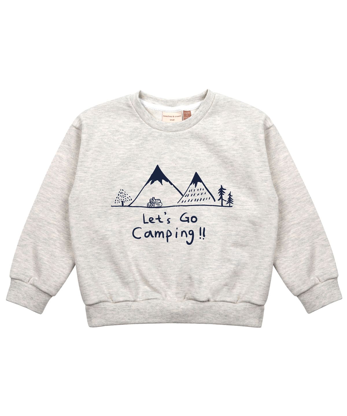비치스앤 크림 키즈(BEACHESAND CREAM KIDS) 캠핑 맨투맨-멜란지(camping MTM Melange)
