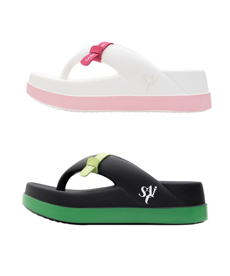 [2PACK] 버블 플랫폼 6cm 통굽 배색 쪼리 플립플랍 3color