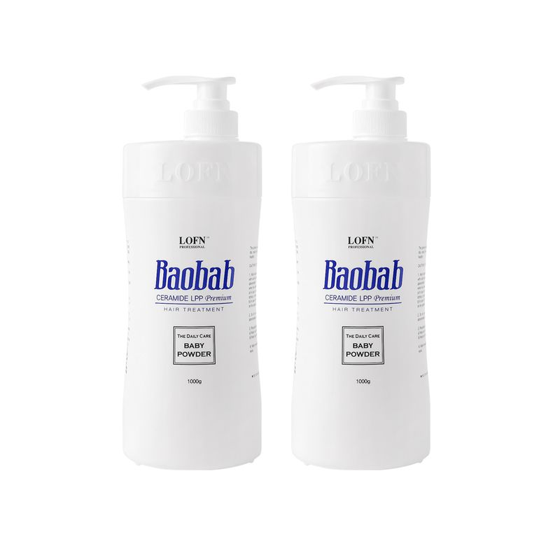 로픈 바오밥 세라마이드 LPP 프리미엄 헤어트리트먼트 베이비파우더 1000ml 2개