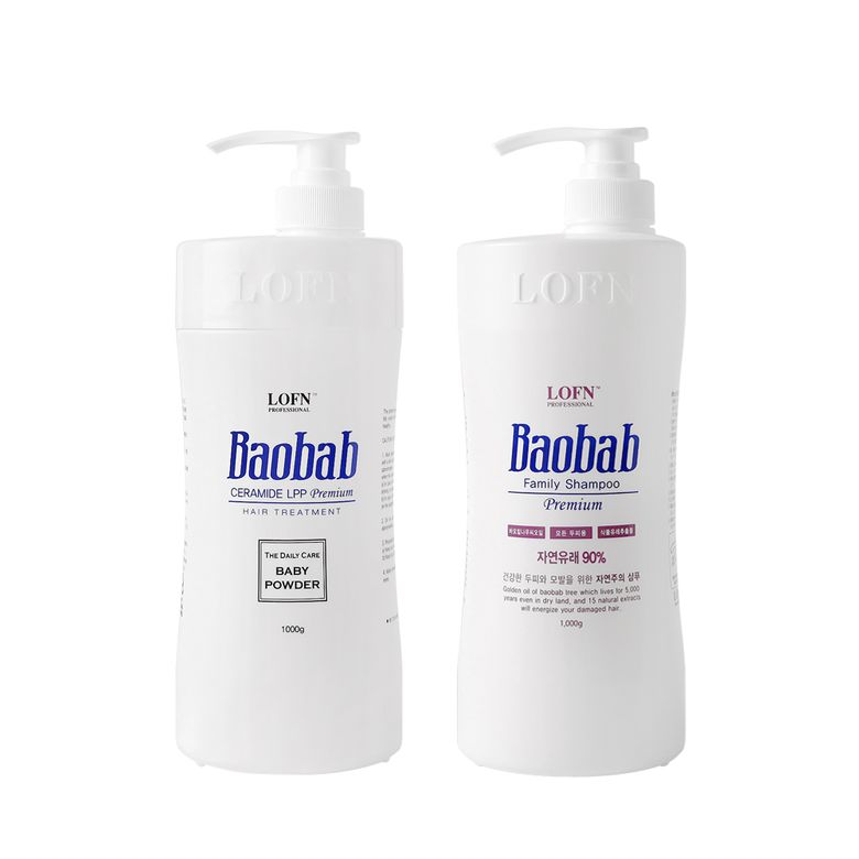 바오밥 베이비파우더 트리트먼트 1000ml + 패밀리 샴푸 1000ml