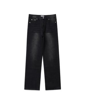 루즈 스트레이트 데님팬츠 (워시드 그레이)