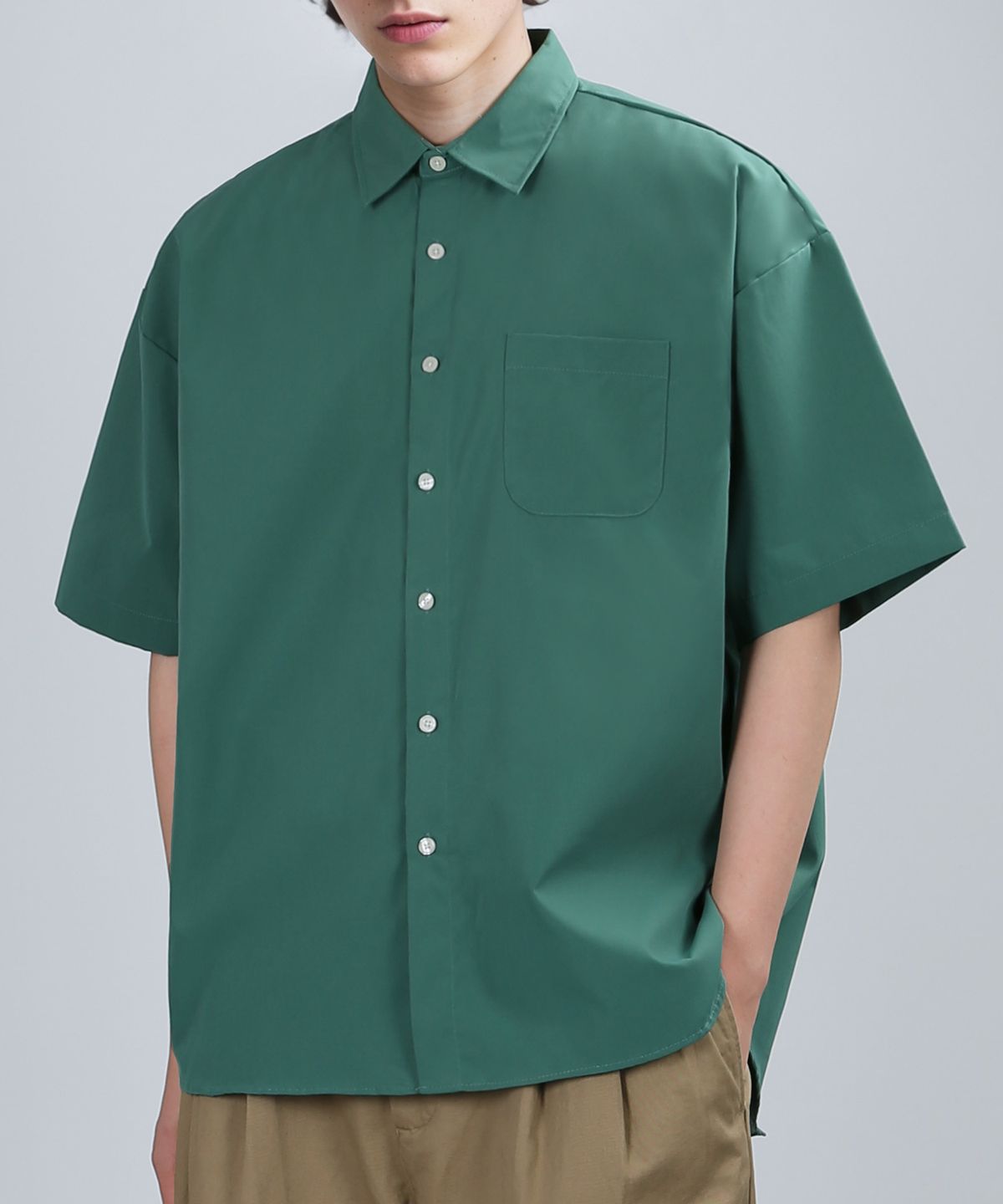 베리베인(VERYVAIN) OVER RUSTLE SUMMER SHIRTS (GREEN)