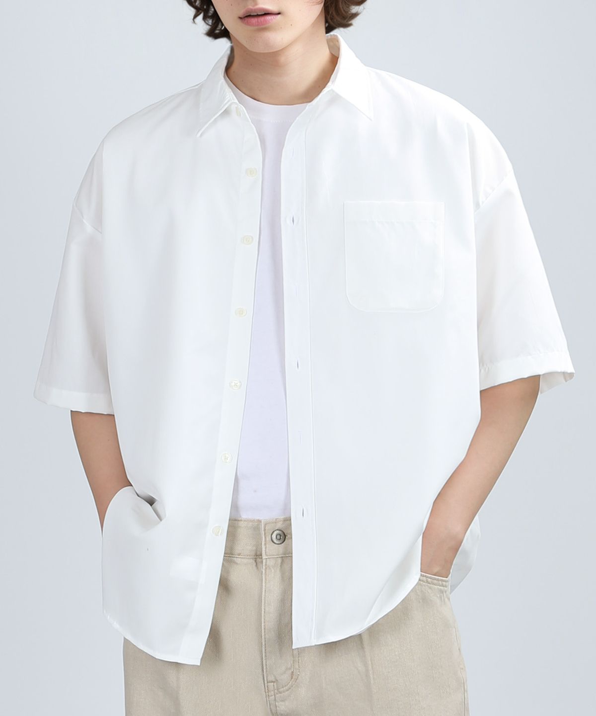베리베인(VERYVAIN) OVER RUSTLE SUMMER SHIRTS (WHITE)
