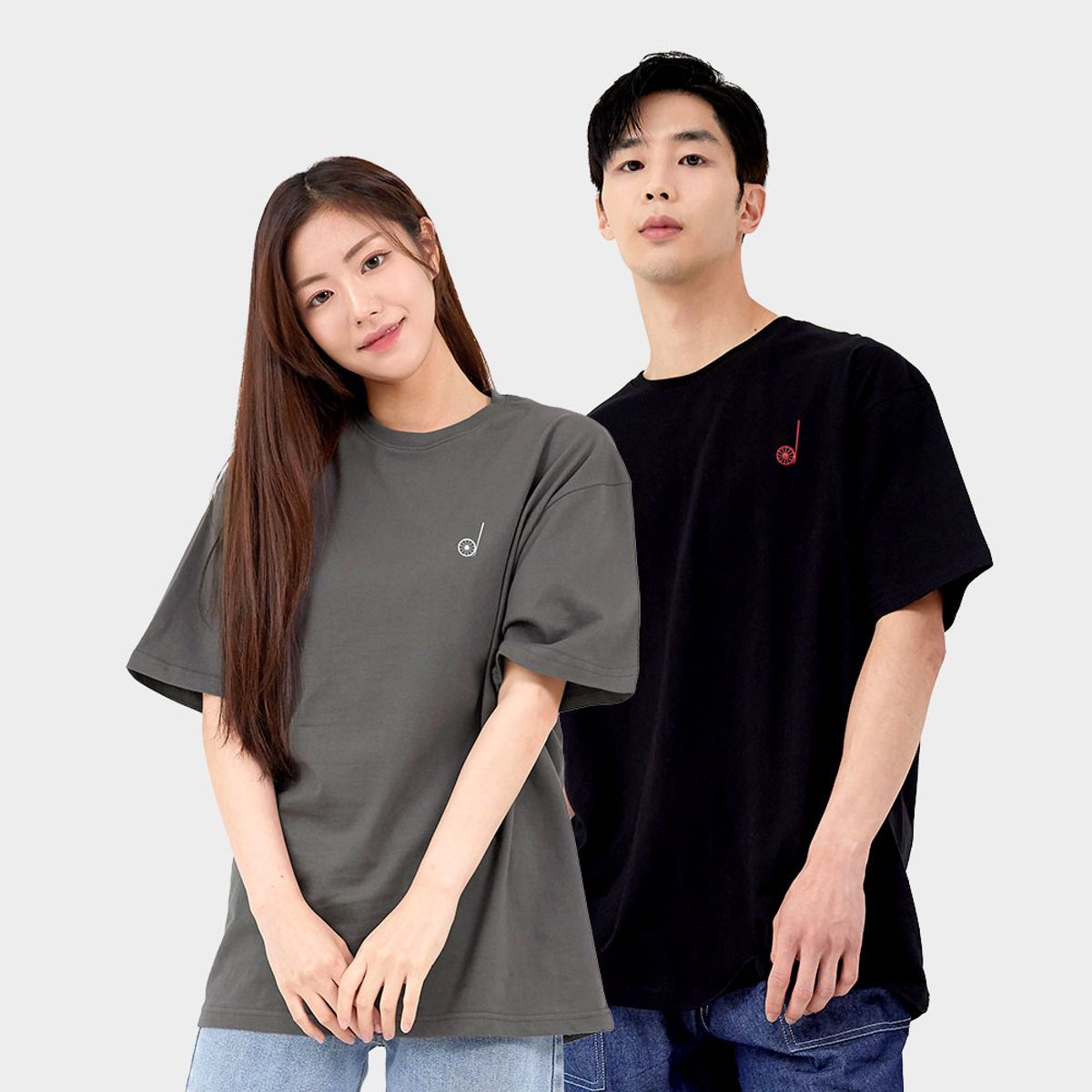 엘라모(LLAMO) 바퀴 기본 반팔티셔츠 남녀공용 빅사이즈 XS~XL