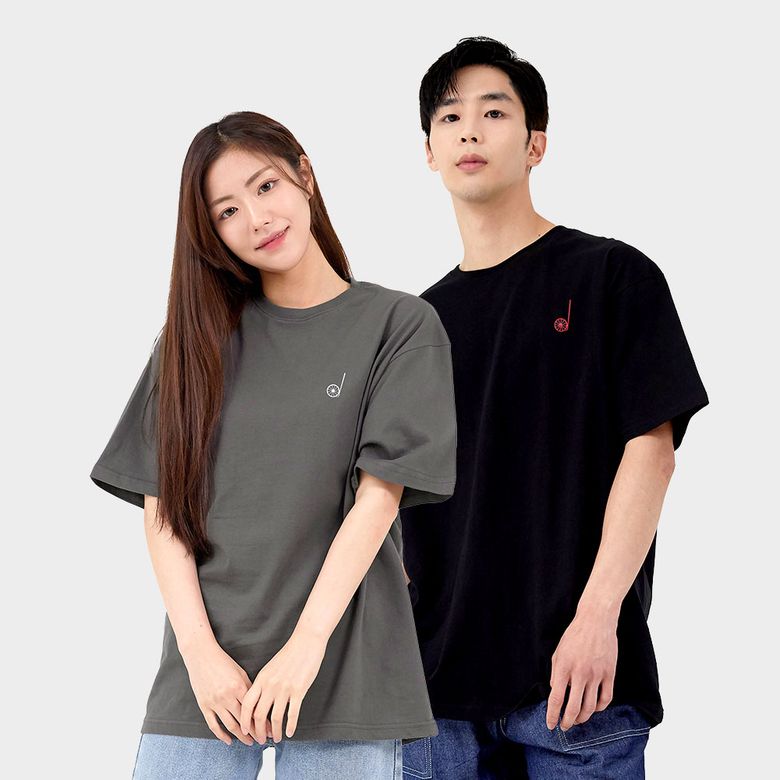 바퀴 기본 반팔티셔츠 남녀공용 빅사이즈 XS~XL