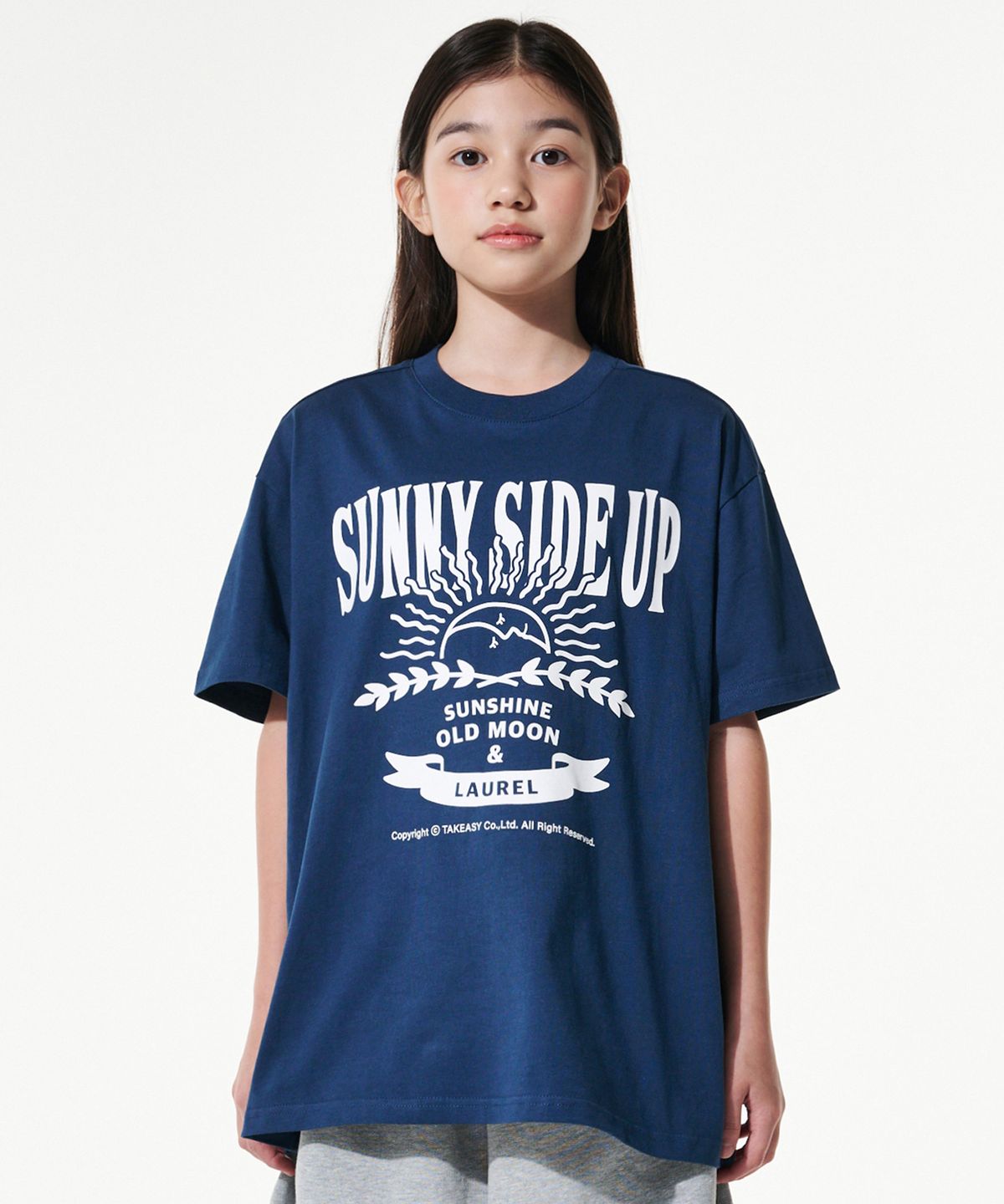 테이크이지 키즈(TAKEASY KIDS) 자이언트핏 SSU 오버 티셔츠(빈티지네이비)