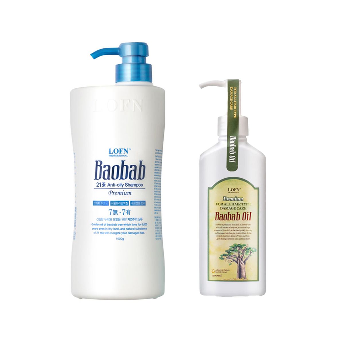 로픈(LOFN) 로픈 바오밥 지성샴푸 1000ml + 로픈 바오밥 헤어오일200ml