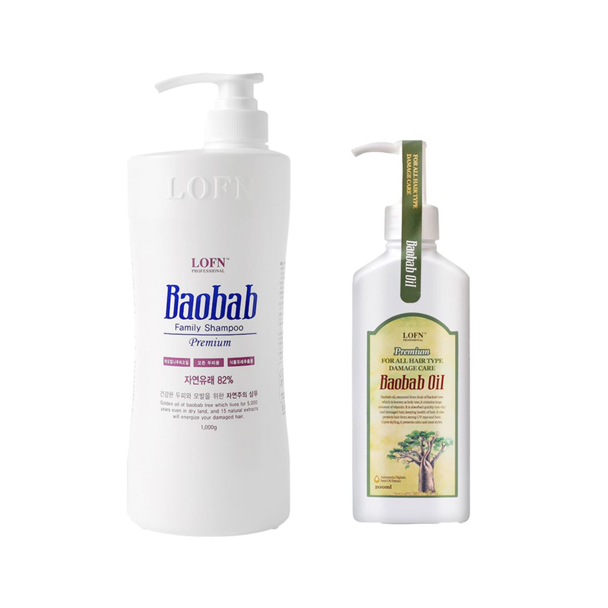 로픈(LOFN) 바오밥 패밀리샴푸 1000ml + 바오밥 헤어오일200ml