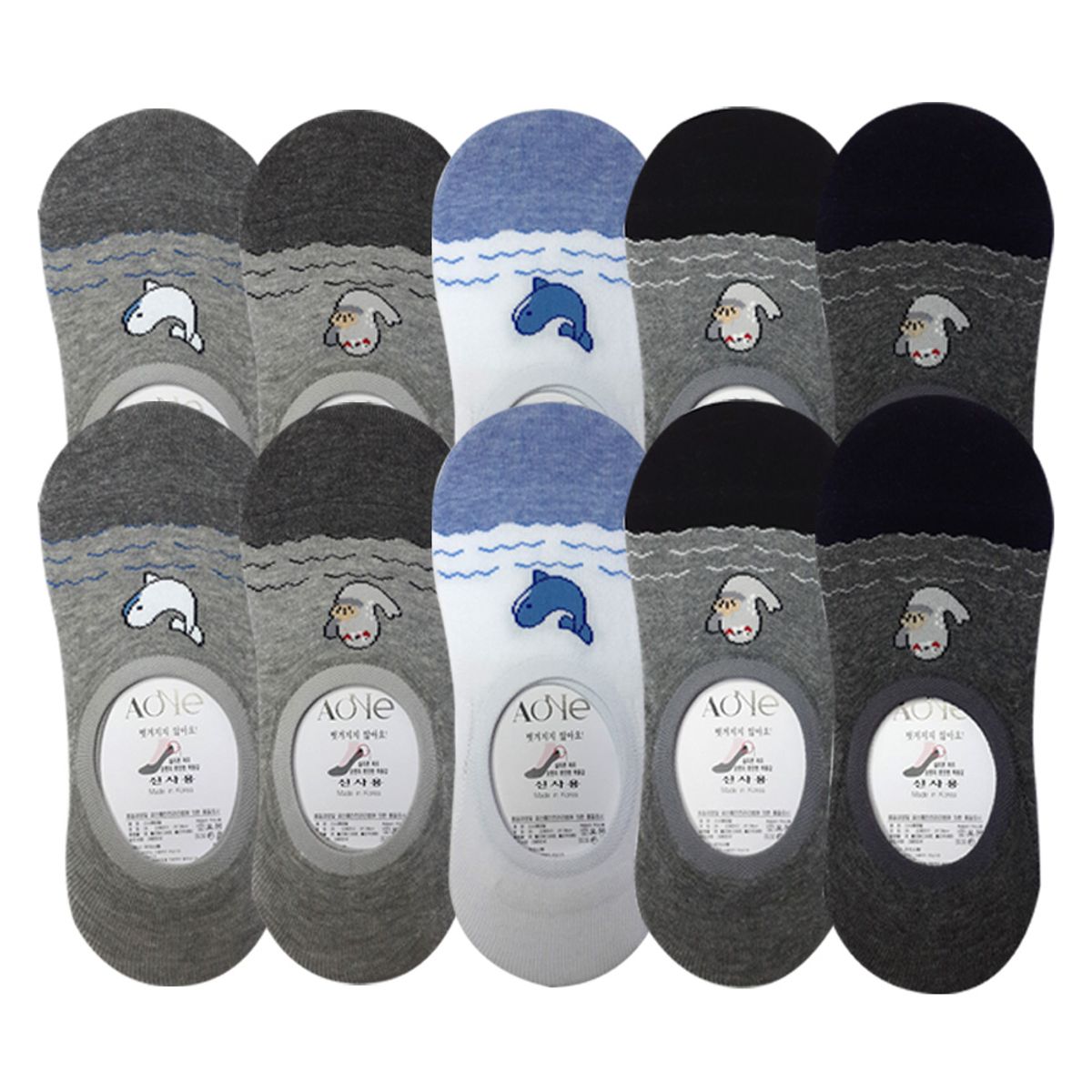 에이원(AONE) [10pack] 남성 실속형 캐주얼 실리콘 페이크 덧신