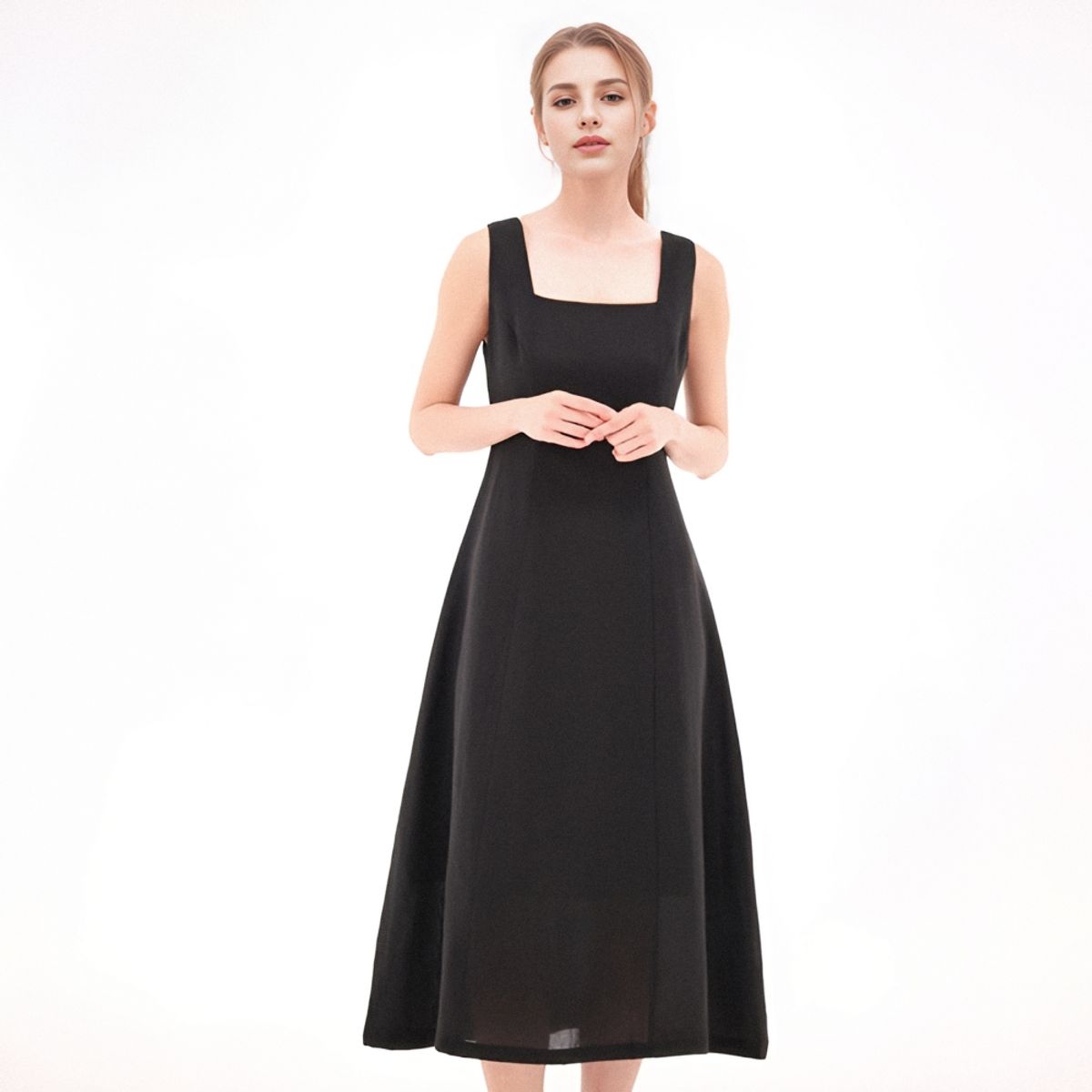 아쿠드(ACUD) Square neck Sleeveless Dress _Black