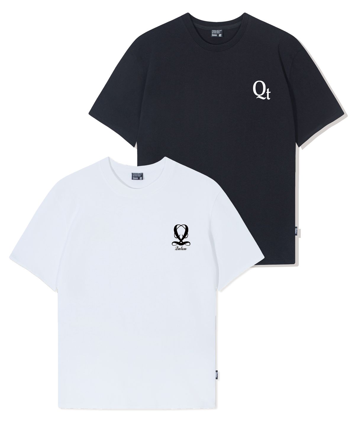 쿠톤(QUTON) [SET] LOGO 헤비 반팔티셔츠 2COLOR