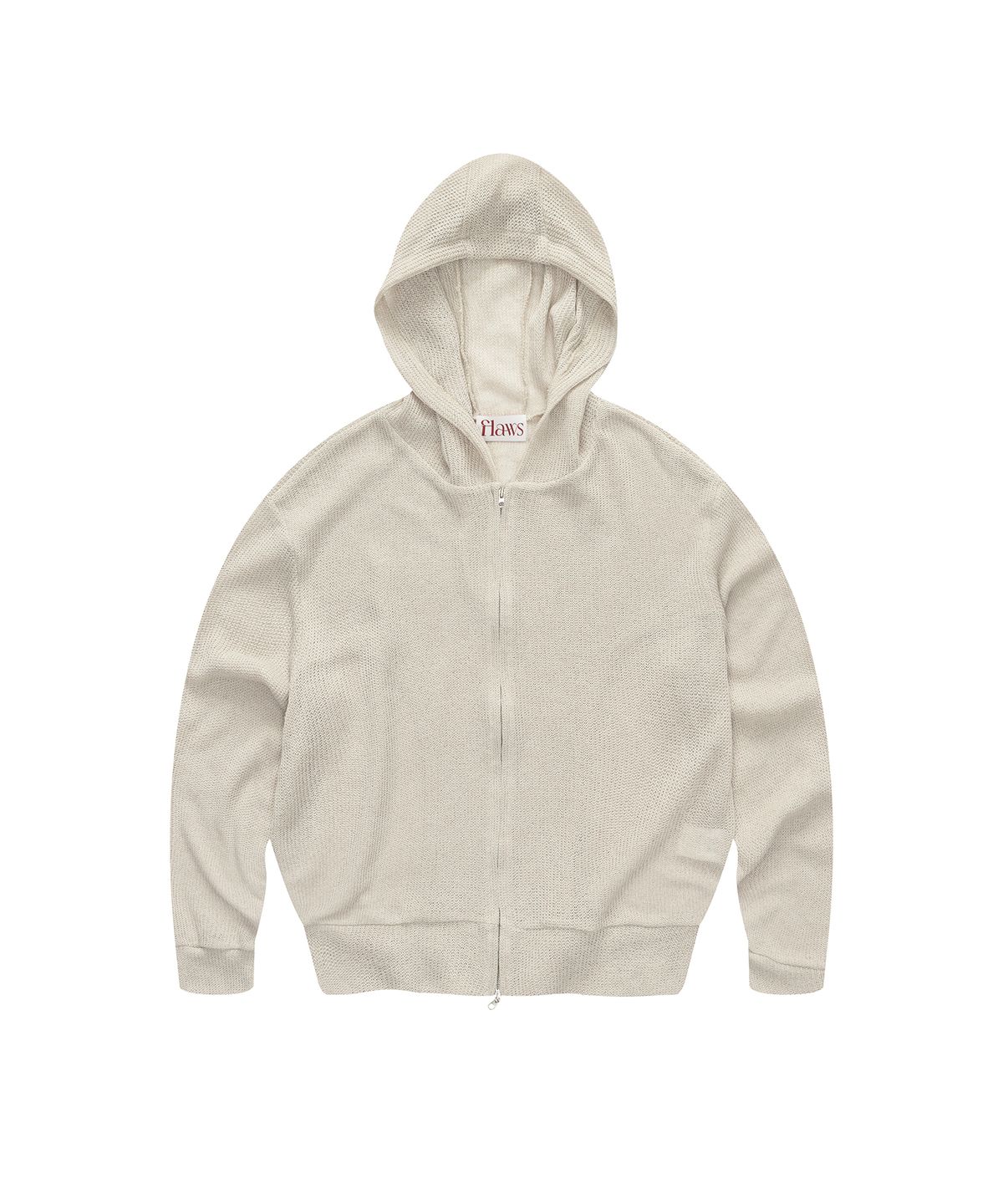 플로즈룸(FLAWSROOM) Lightweight Knitted Hood Zip Up [BEIGE]