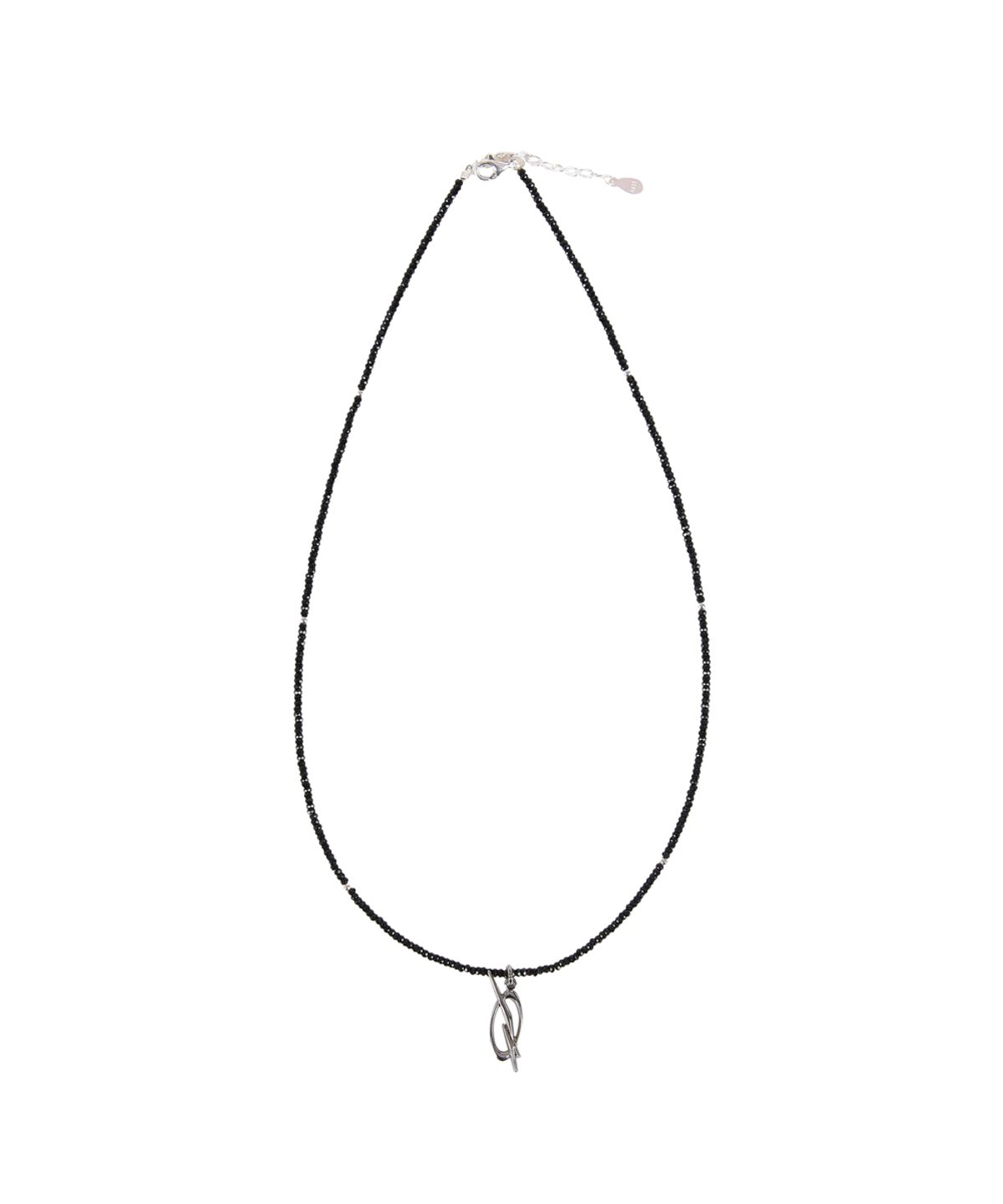 51퍼센트(51PERCENT) Black Spinel Logo Necklace - Silver