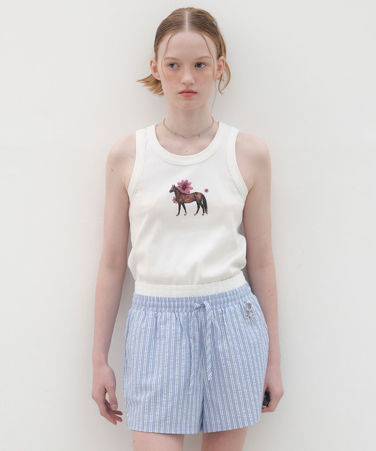 포에브(POEV) Striped Layered Boxer Shorts - Sky blue
