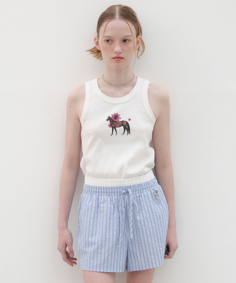 Striped Layered Boxer Shorts - Sky blue