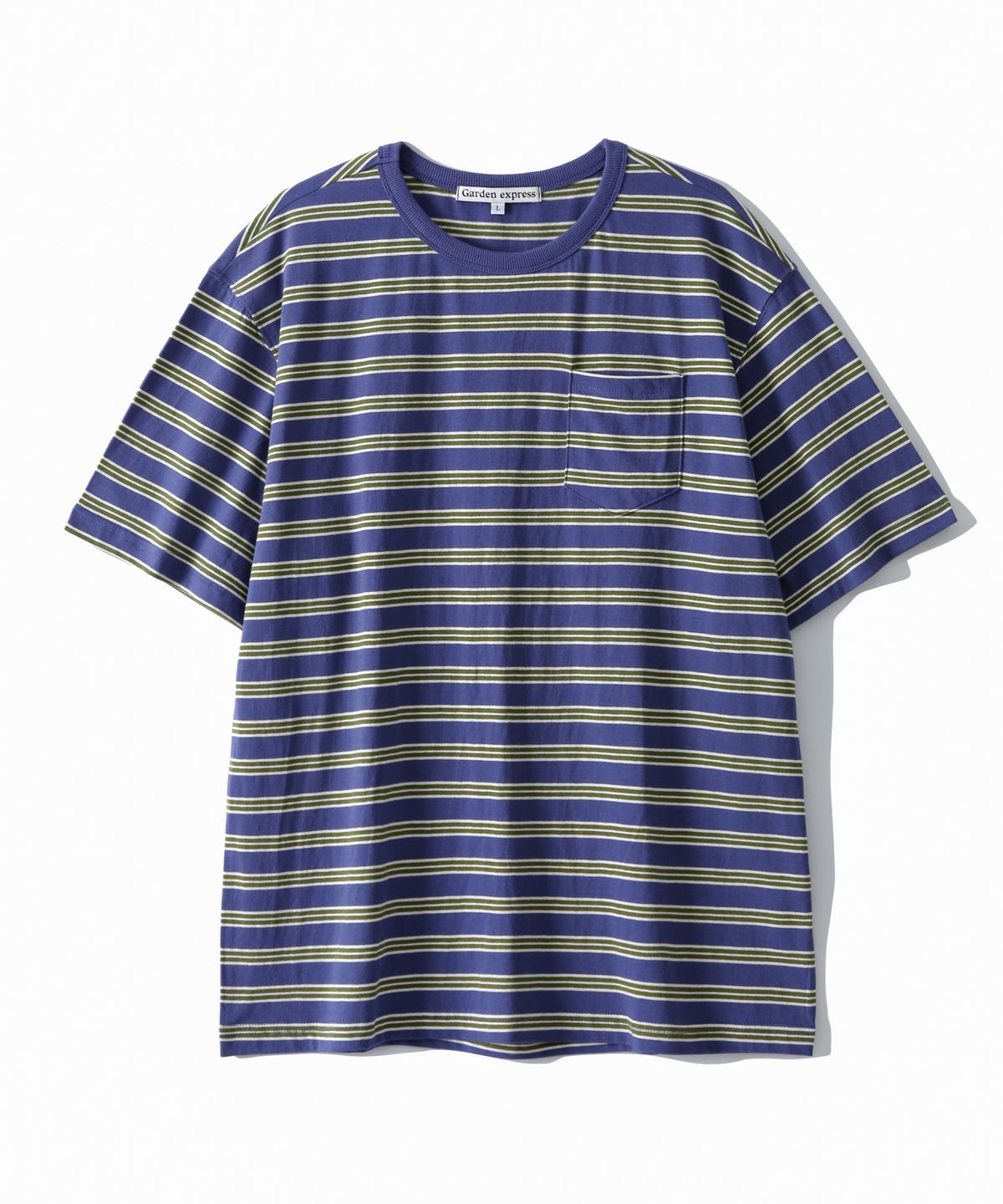 가든익스프레스(GARDEN EXPRESS) MULTI STRIPE T-SHIRT (blue)