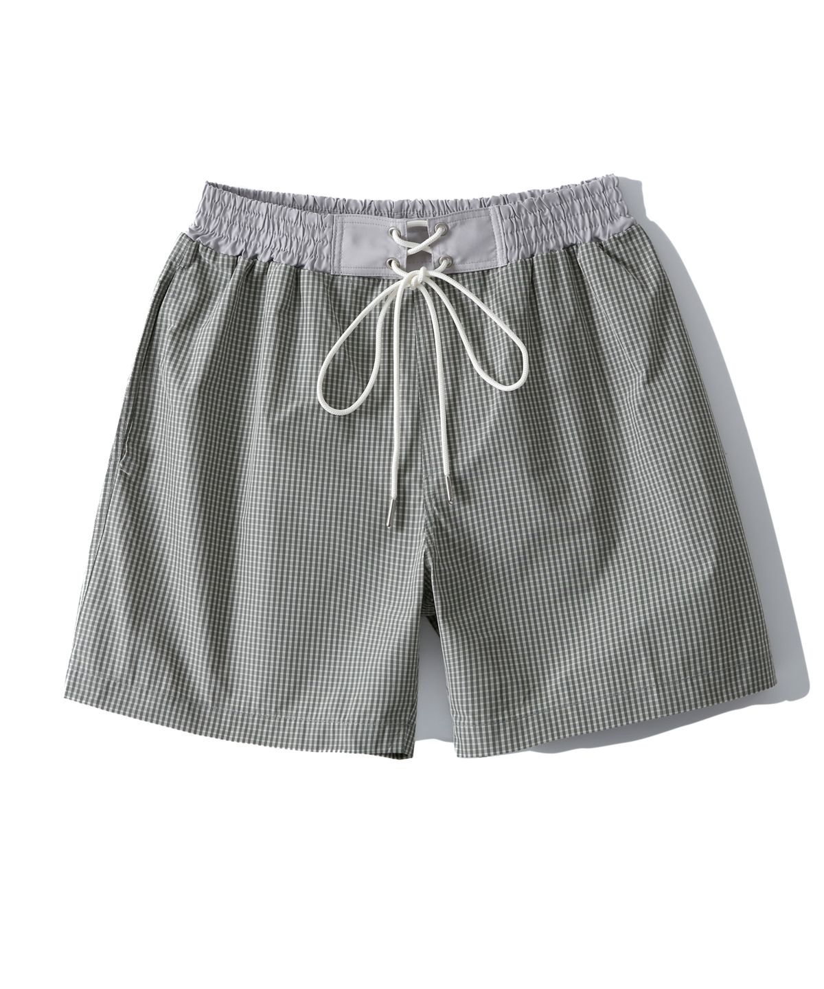가든익스프레스(GARDEN EXPRESS) CHECK SPORTS SHORTS (olive khaki)