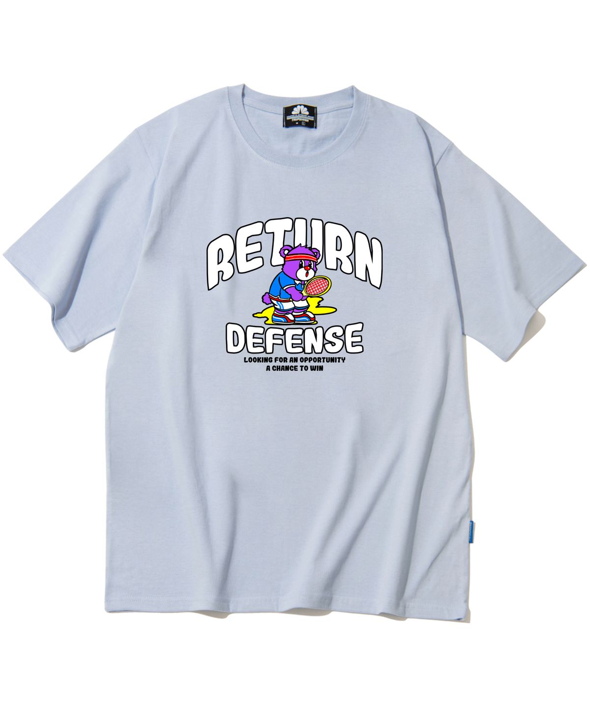 트립션(TRIPSHION) Defense Bear 그래픽 티셔츠 - 퍼플