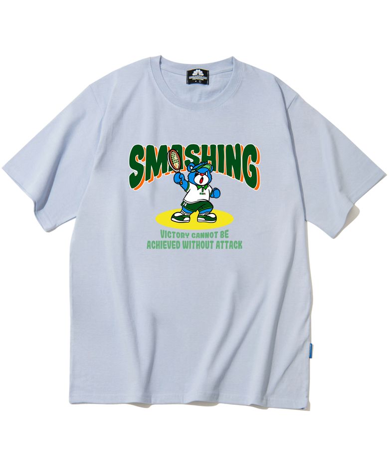 Smashing Bear 그래픽 티셔츠 - 퍼플